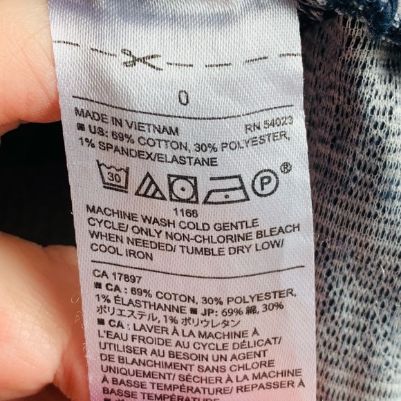 Banana Republic Skirt Blue Stripes Ruffle Flounce Cotton Stretch Office Zero XS - Picture 4 of 5